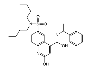 6-(dibutylsulfamoyl)-2-oxo-N-(1-phenylethyl)-1H-quinoline-4-carboxamide Structure