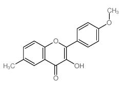 3-Hydroxy-2-(4-methoxyphenyl)-6-methyl-4H-chromen-4-one结构式