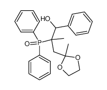 4-diphenylphosphinoyl-5-hydroxy-4-methyl-5-phenylpentan-2-one ethylene acetal Structure