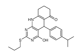 5-(4-propan-2-ylphenyl)-2-propylsulfanyl-1,5,7,8,9,10-hexahydropyrimido[4,5-b]quinoline-4,6-dione结构式