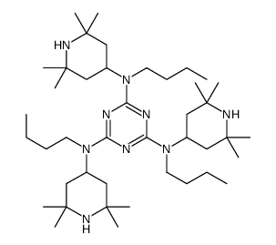 2-N,4-N,6-N-tributyl-2-N,4-N,6-N-tris(2,2,6,6-tetramethylpiperidin-4-yl)-1,3,5-triazine-2,4,6-triamine结构式