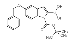 5-苄氧基-1H-吲哚-2-硼酸,N-BOC保护结构式