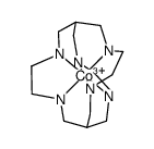Co(3,6,10,13,16,19-hexa-azabicyclo{6.6.6}eicosane)(3+)结构式