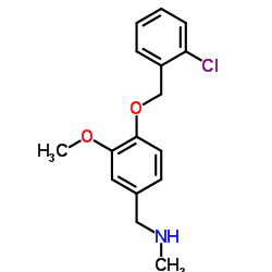1-{4-[(2-Chlorobenzyl)oxy]-3-methoxyphenyl}-N-methylmethanamine Structure