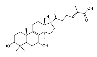 (24E)-3α,7α-Dihydroxy-5α-lanosta-8,24-dien-26-oic acid结构式