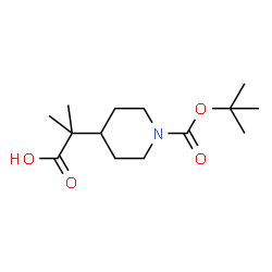 2-(1-(叔丁氧基羰基)哌啶-4-基)-2-甲基丙酸结构式
