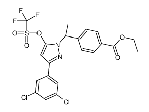 (S)-ethyl 4-(1-(3-(3,5-dichlorophenyl)-5-(trifluoromethylsulfonyloxy)-1H-pyrazol-1-yl)ethyl)benzoate结构式