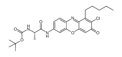 7-N-(N-tBoc-L-alanyl)amino-2-chloro-1-pentylphenoxazin-3-one结构式