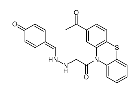 4-[[2-[2-(2-acetylphenothiazin-10-yl)-2-oxoethyl]hydrazinyl]methylidene]cyclohexa-2,5-dien-1-one结构式