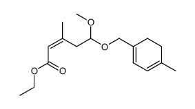 (Z)-5-Methoxy-3-methyl-5-(4-methyl-cyclohexa-1,3-dienylmethoxy)-pent-2-enoic acid ethyl ester Structure