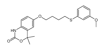 6-[4-(3-methoxy-phenylmercapto)-butoxy]-4,4-dimethyl-4H-3,1-benzoxazin-2-one结构式