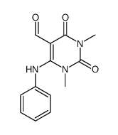 6-anilino-5-formyl-1,3-dimethyluracil Structure