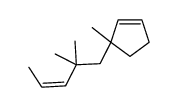 3-(2,2-dimethylpent-3-enyl)-3-methylcyclopentene结构式