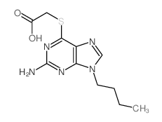 Acetic acid,2-[(2-amino-9-butyl-9H-purin-6-yl)thio]-结构式