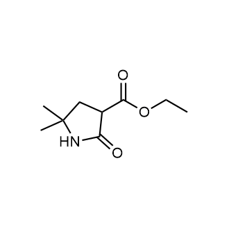 5,5-二甲基-2-氧代吡咯烷-3-甲酸乙酯结构式