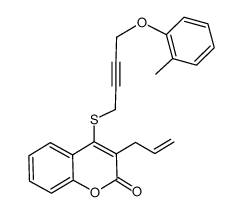 3-allyl-4-(4-o-tolyloxy-but-2-ynylsulfanyl)-chromen-2-one结构式
