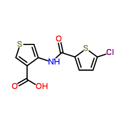 4-{[(5-Chloro-2-thienyl)carbonyl]amino}-3-thiophenecarboxylic acid结构式