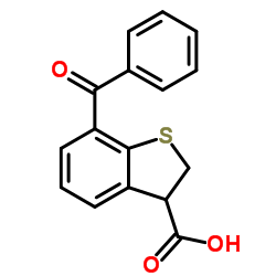 7-Benzoyl-2,3-dihydro-1-benzothiophene-3-carboxylic acid结构式