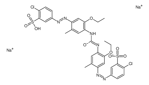 disodium 3,3'-[carbonylbis[imino(5-ethoxy-2-methyl-4,1-phenylene)azo]]bis[6-chlorobenzenesulphonate] structure