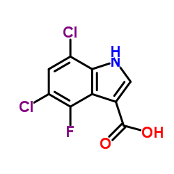 5,7-Dichloro-4-fluoro-1H-indole-3-carboxylic acid结构式