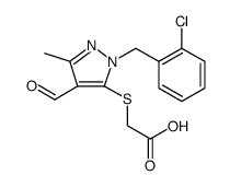 Acetic acid, 2-[[1-[(2-chlorophenyl)methyl]-4-formyl-3-methyl-1H-pyrazol-5-yl]thio] Structure