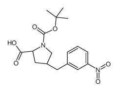 (2S,4R)-1-(TERT-BUTOXYCARBONYL)-4-(3-NITROBENZYL)PYRROLIDINE-2-CARBOXYLIC ACID structure
