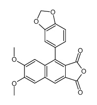 6,7-Dimethoxy-1-(3,4-methylendioxyphenyl)-naphthalin-2,3-dicarbonsaeureanhydrid结构式