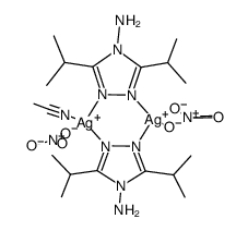 [Ag2(μ2-(4-amino-3,5-diisopropyl-1,2,4-triazole)2(NO3)2(CH3CN)] Structure