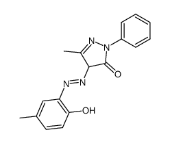 5-methyl-2-phenyl-2H-pyrazole-3,4-dione 4-[(2-hydroxy-5-methyl-phenyl)-hydrazone]结构式