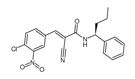 (S,E)-3-(4-chloro-3-nitrophenyl)-2-cyano-N-(1-phenylbutyl)acrylamide结构式