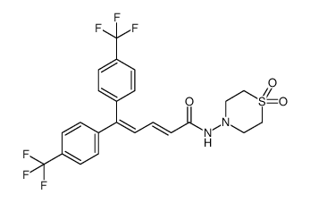 (E)-N-(1,1-dioxothiomorpholin-4-yl)-5,5-bis[4-(trifluoromethyl)phenyl]-2,4-pentadienamide结构式