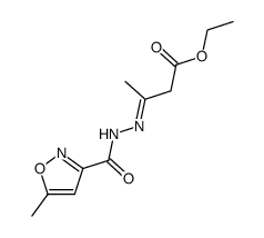 3-(5-methyl-isoxazole-3-carbonylhydrazono)-butyric acid ethyl ester Structure