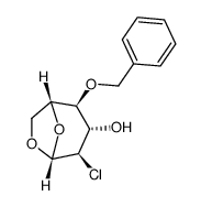 .beta.-D-Glucopyranose, 1,6-anhydro-2-chloro-2-deoxy-4-O-(phenylmethyl)- Structure