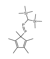 1-(bis(trimethylsilyl)methyl)-2-(1,2,3,4,5-pentamethylcyclopenta-2,4-dien-1-yl)diphosphene Structure