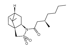 (R)-1-((3aS,6R,7aR)-8,8-dimethyl-2,2-dioxidohexahydro-1H-3a,6-methanobenzo[c]isothiazol-1-yl)-3-methylheptan-1-one结构式