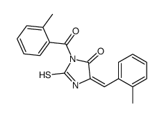 (5Z)-3-(2-methylbenzoyl)-5-[(2-methylphenyl)methylidene]-2-sulfanylideneimidazolidin-4-one Structure