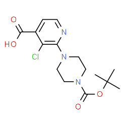 2-[4-(tert-butoxycarbonyl)piperazino]-3-chloroisonicotinic acid Structure