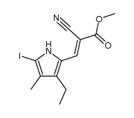 methyl 2-cyano-3-(3-ethyl-5-iodo-4-methyl-1H-pyrrol-2-yl)acrylate结构式