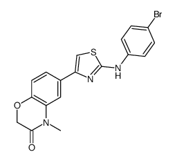 6-[2-(4-bromoanilino)-1,3-thiazol-4-yl]-4-methyl-1,4-benzoxazin-3-one结构式