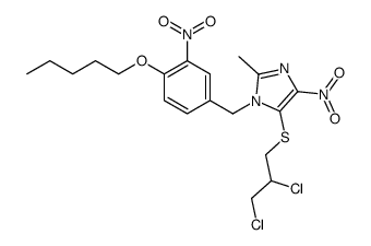 5-(2,3-dichloropropylsulfanyl)-2-methyl-4-nitro-1-[(3-nitro-4-pentoxyphenyl)methyl]imidazole结构式
