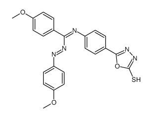 4-methoxy-N-(4-methoxyphenyl)imino-N'-[4-(2-sulfanylidene-3H-1,3,4-oxadiazol-5-yl)phenyl]benzenecarboximidamide Structure