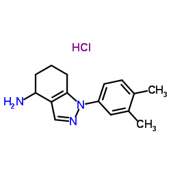 1-(3,4-Dimethylphenyl)-4,5,6,7-tetrahydro-1H-indazol-4-amine hydrochloride (1:1) Structure
