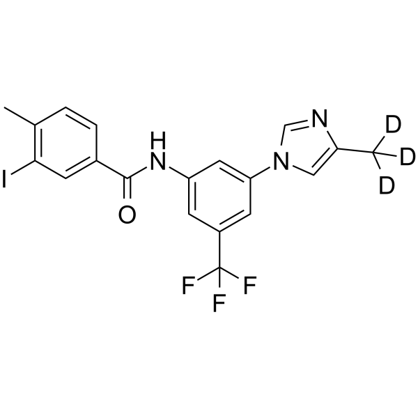 3-Iodo-4-methyl-N-[3-(4-methyl-1H-imidazol-1-yl)-5-(trifluoromethyl)phenyl]benzamide-d3结构式