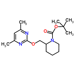 2-(4,6-Dimethyl-pyrimidin-2-yloxymethyl)-piperidine-1-carboxylic acid tert-butyl ester Structure