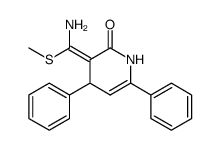 4,6-Diphenyl-3-(1'-amino-1'-methylthiomethylene)-1,4-dihydropyridine-2(1H)-one结构式