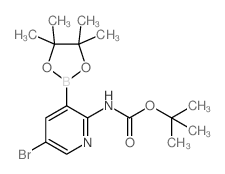 TERT-BUTYL (5-BROMO-3-(4,4,5,5-TETRAMETHYL-1,3,2-DIOXABOROLAN-2-YL)PYRIDIN-2-YL)CARBAMATE结构式
