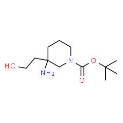 tert-butyl 3-amino-3-(2-hydroxyethyl)piperidine-1-carboxylate Structure