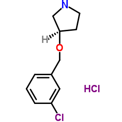 (3R)-3-[(3-Chlorobenzyl)oxy]pyrrolidine hydrochloride (1:1) Structure