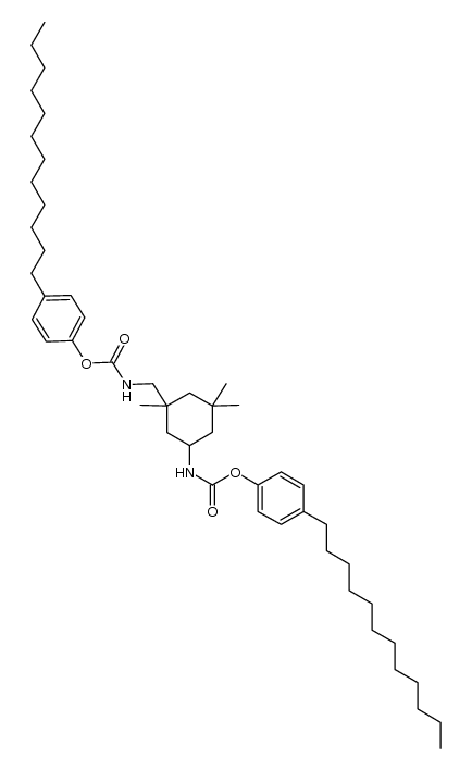 3-((p-dodecylphenyloxy)carbonylamidomethyl)-3,5,5-trimethylcyclohexyl carbamic acid (p-dodecylphenyl) ester结构式