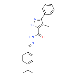 (E)-N-(4-isopropylbenzylidene)-4-methyl-3-phenyl-1H-pyrazole-5-carbohydrazide structure